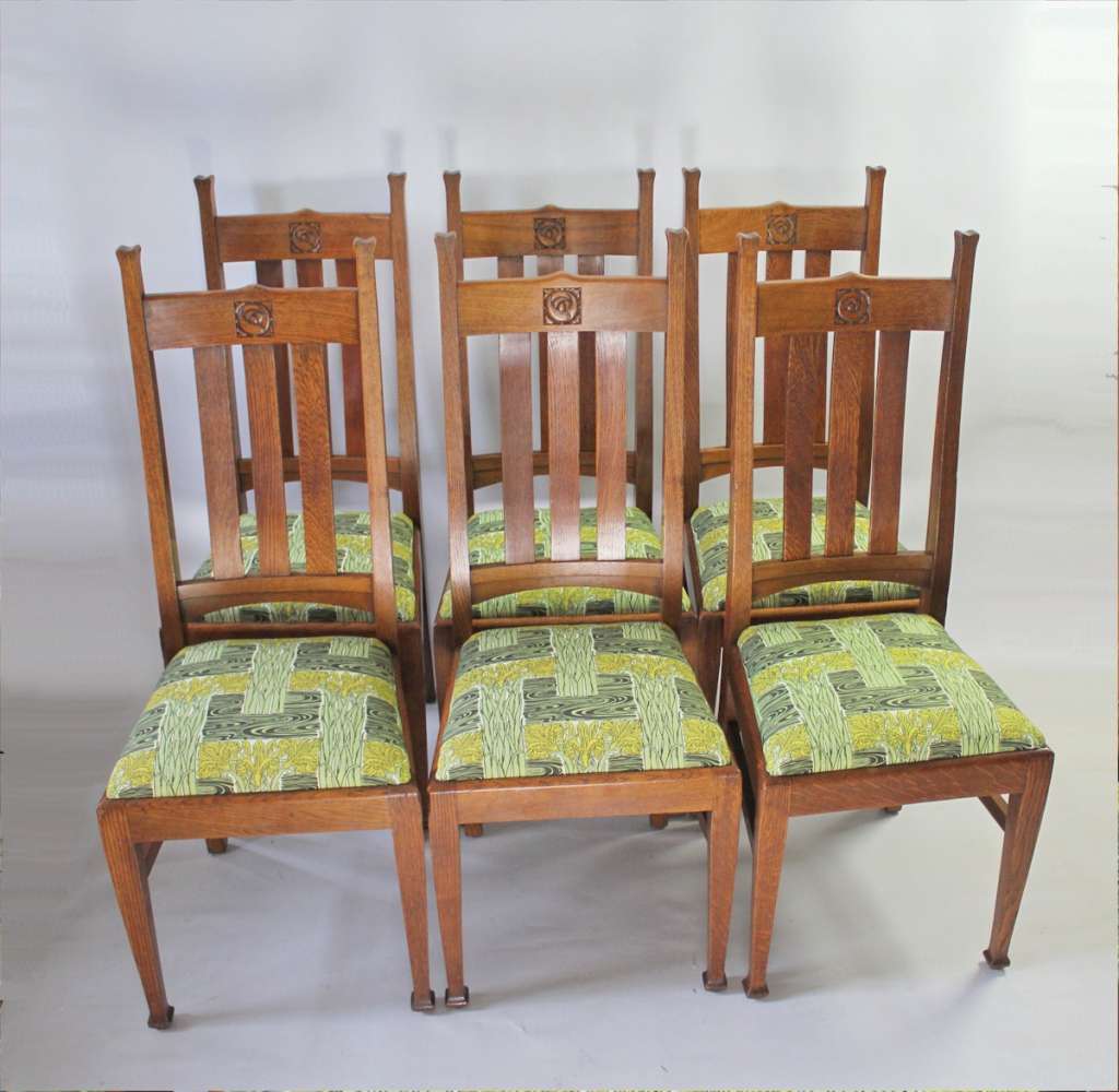 Scottish Rose arts and crafts dining chairs