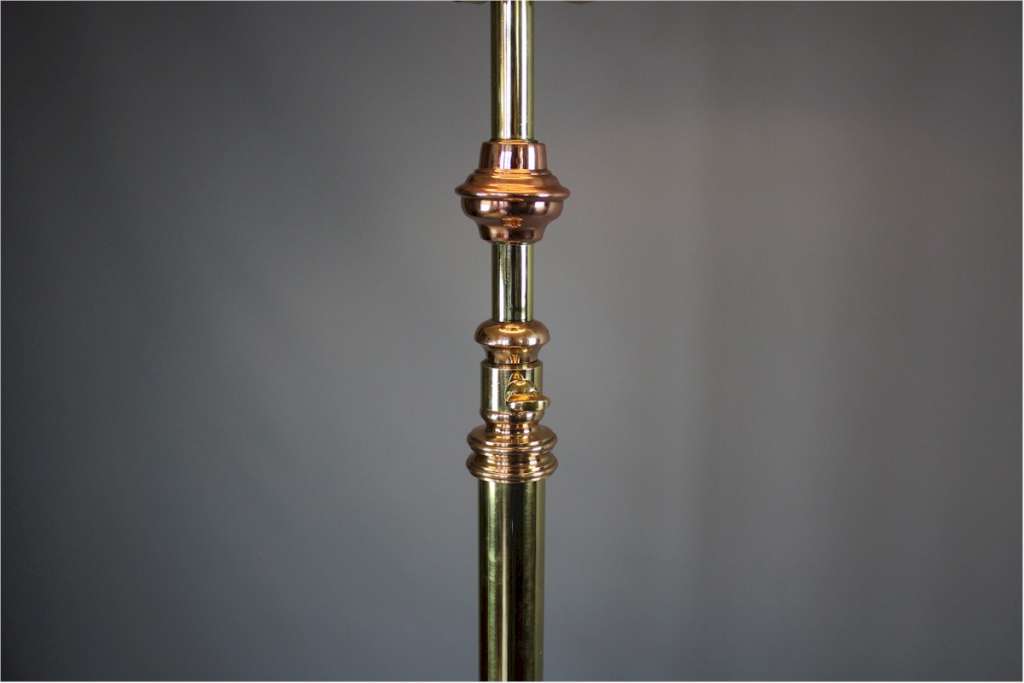 Victorian copper and brass floor lamp