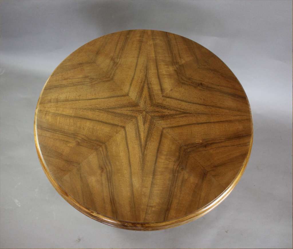 Art Deco walnut table on 
