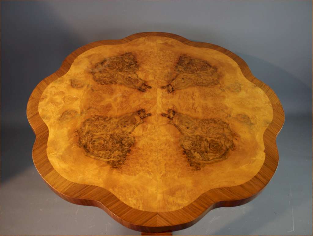 Art Deco figured walnut table Heals