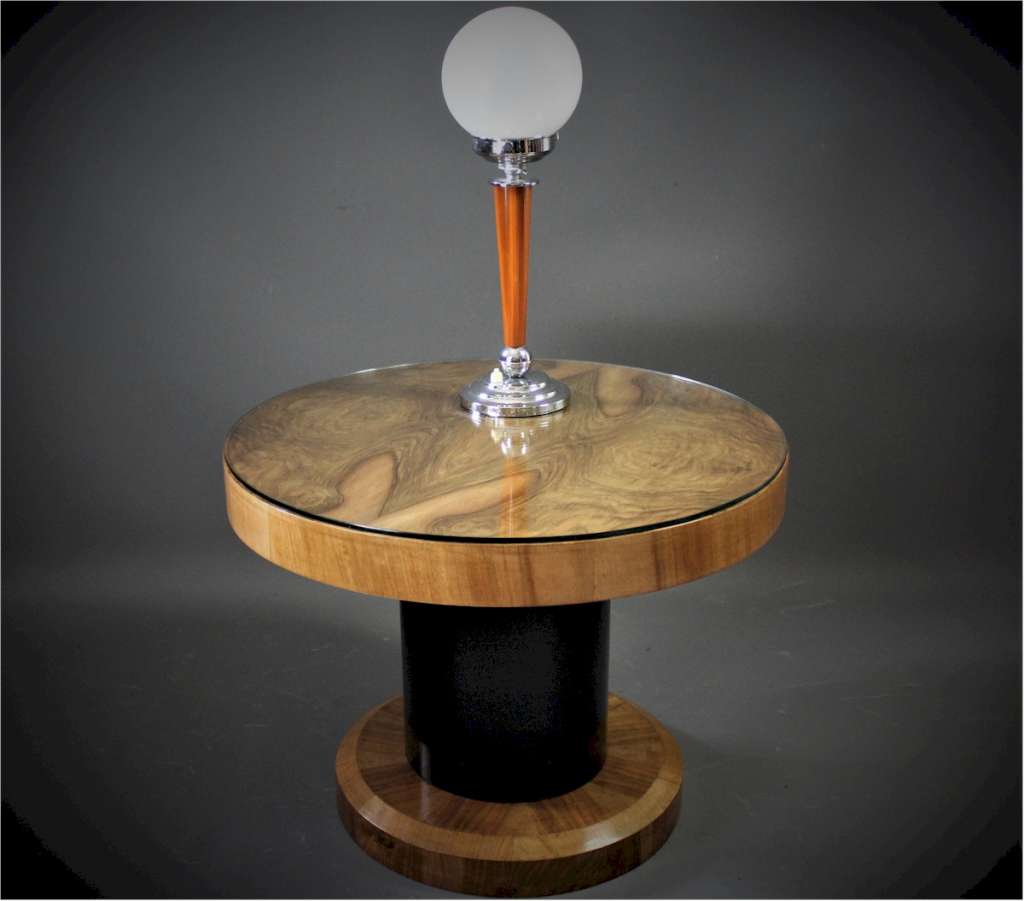 Art Deco walnut coffee table