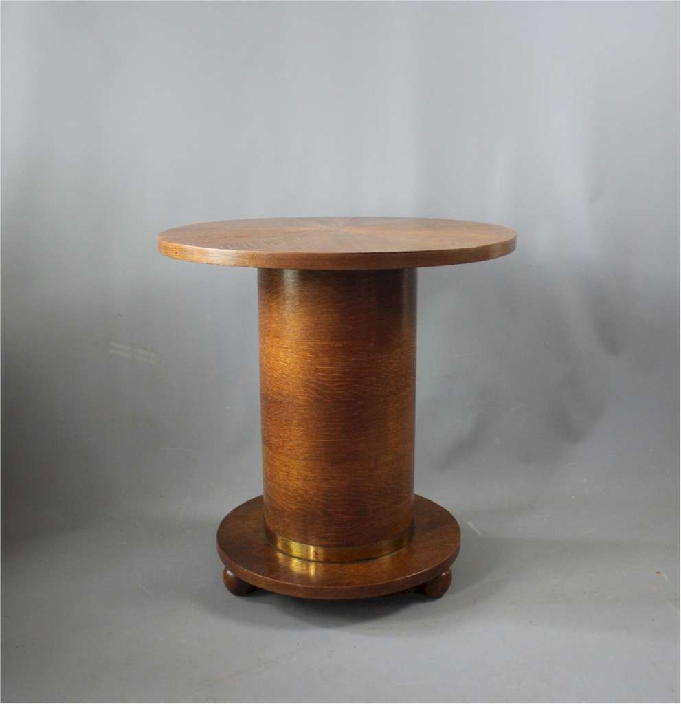 Art Deco Drum centre table in oak