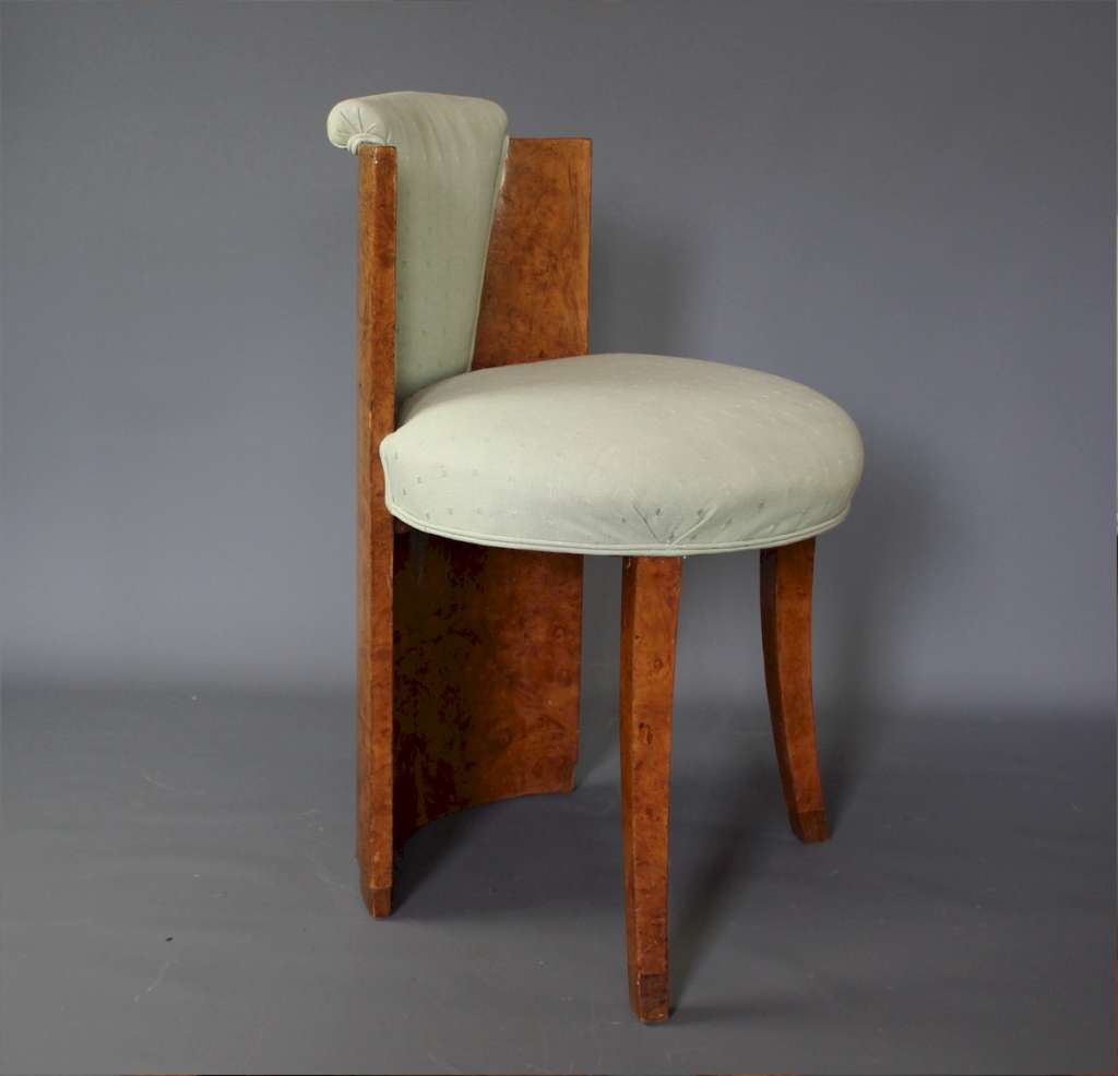 Art Deco bird's eye maple stool Epstein