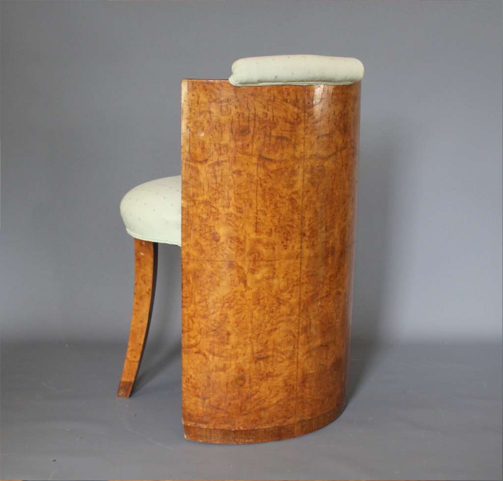 Art Deco bird's eye maple stool Epstein