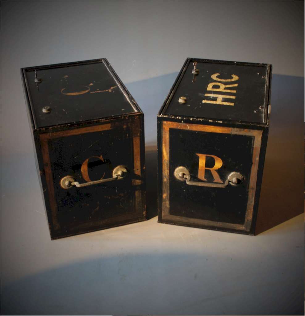 Antique pair of document safes by Chubb