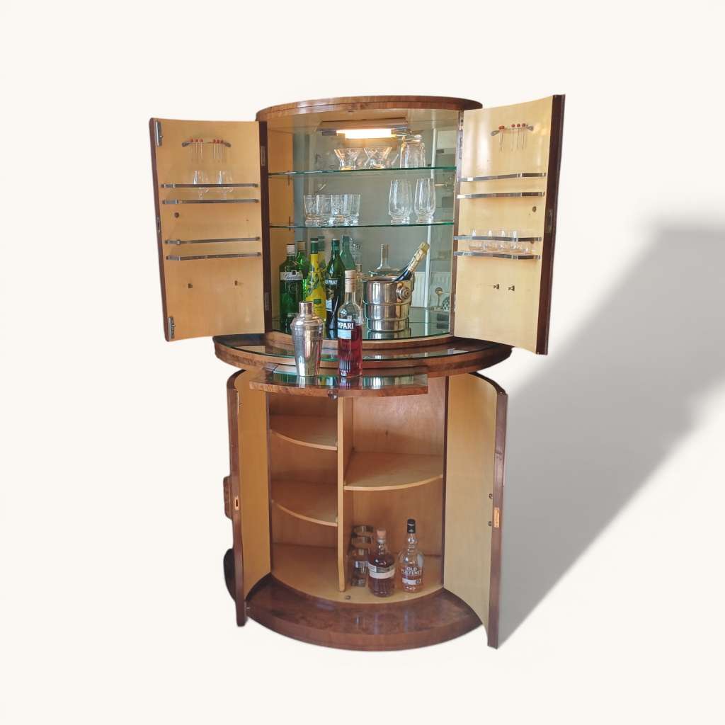Art Deco Demi Lune Cocktail Cabinet