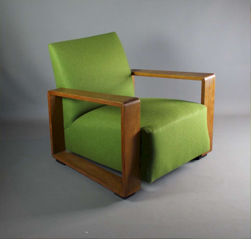 Stylish 1930's oak framed armchair