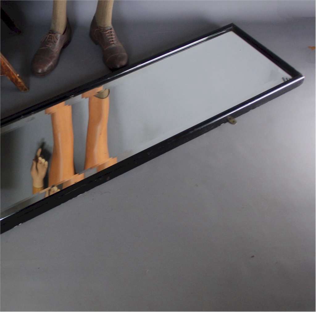 Victorian Antique Ebonised Shop Fitters Mirror