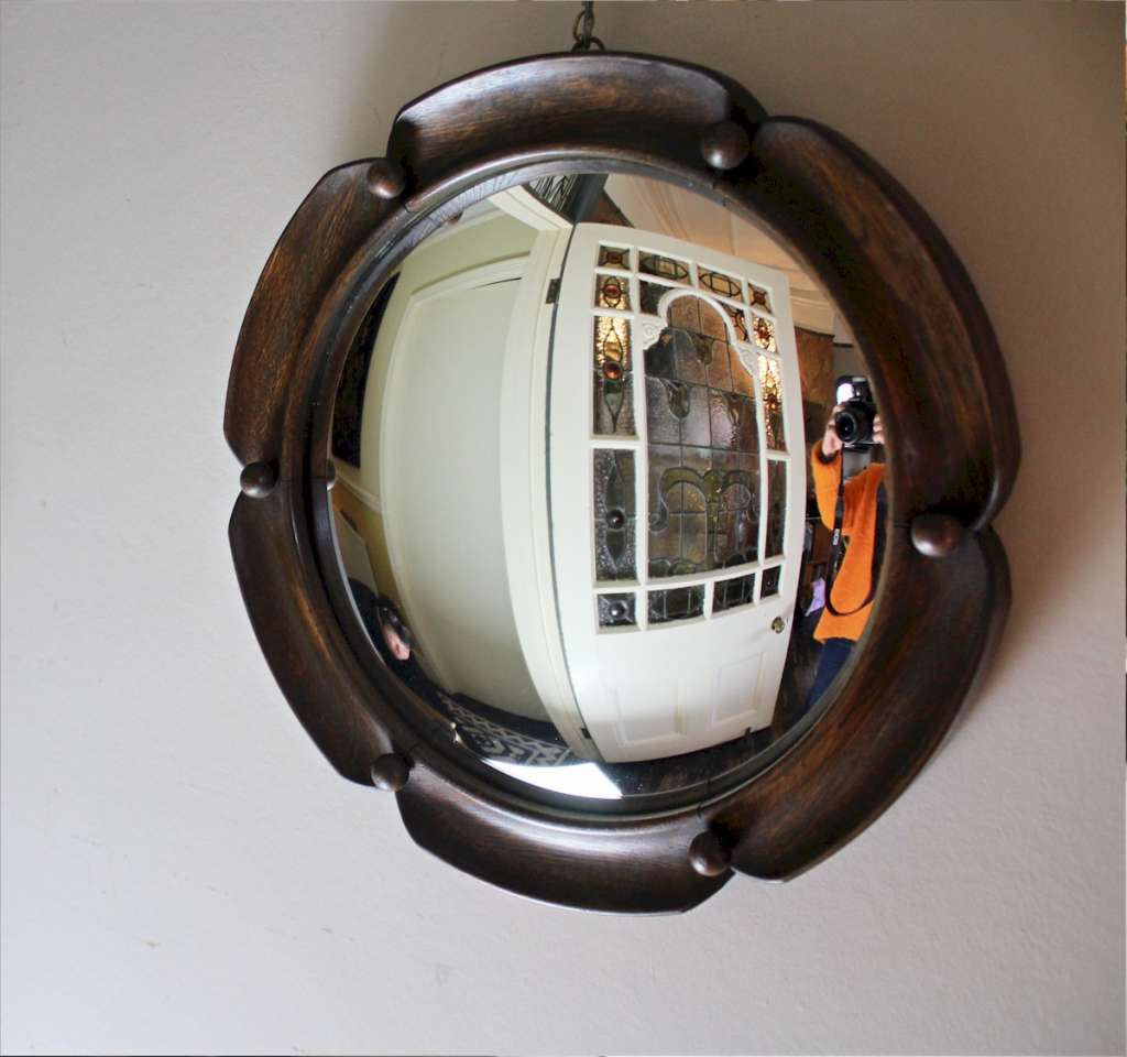 Heals oak framed convex mirror