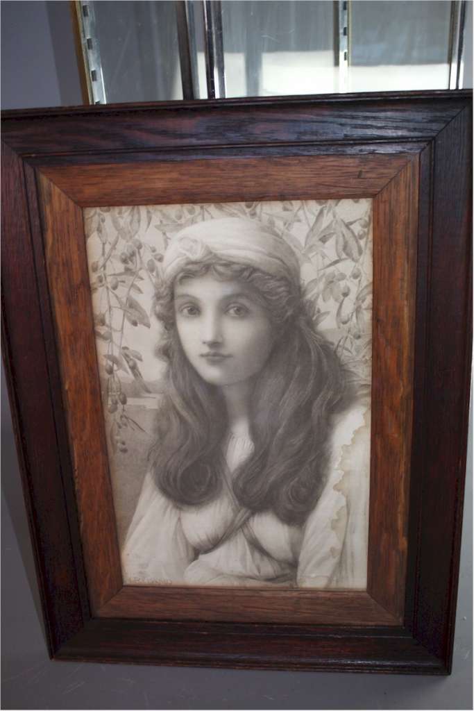 Pre Raphaelite lithograph by Henry Ryland
