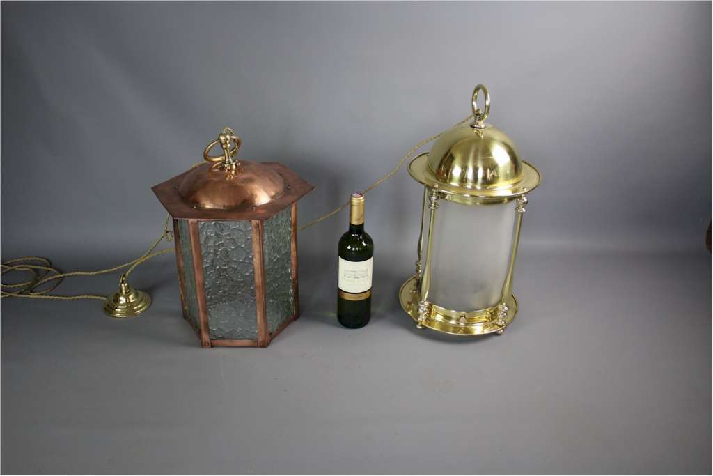 Large Edwardian domed brass lantern