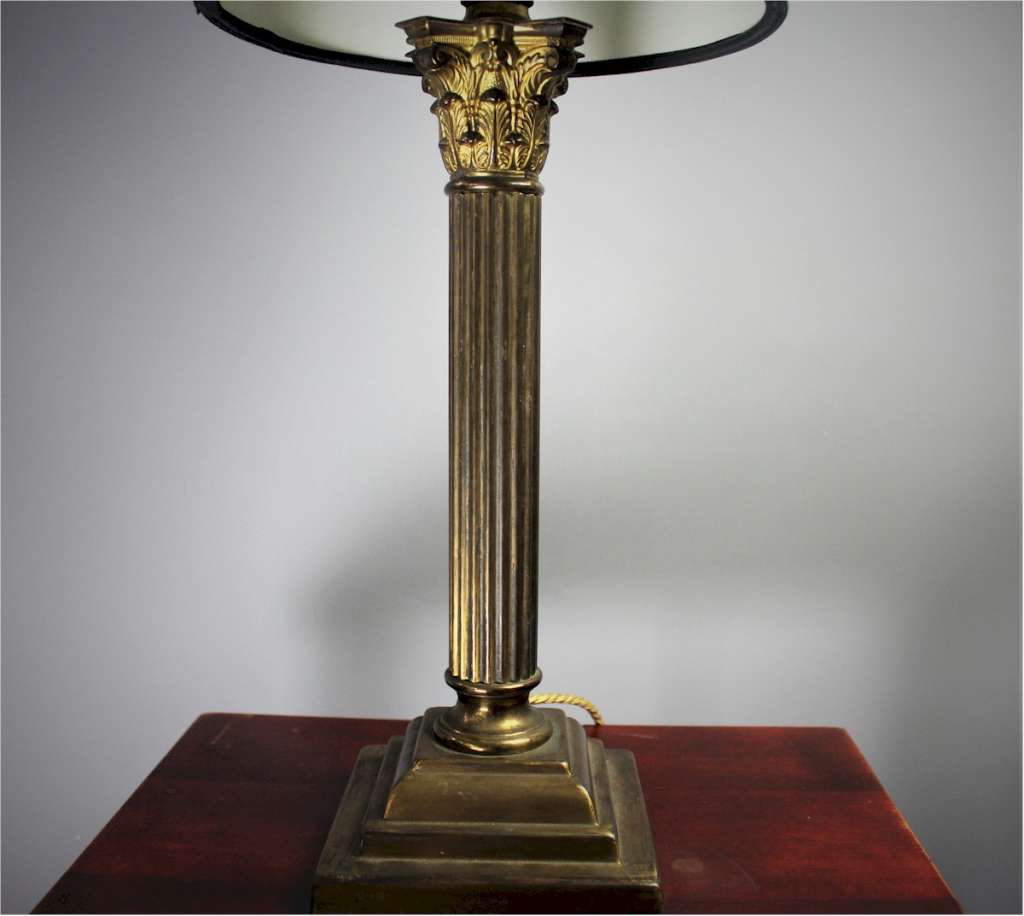Large Corinthian column table lamp