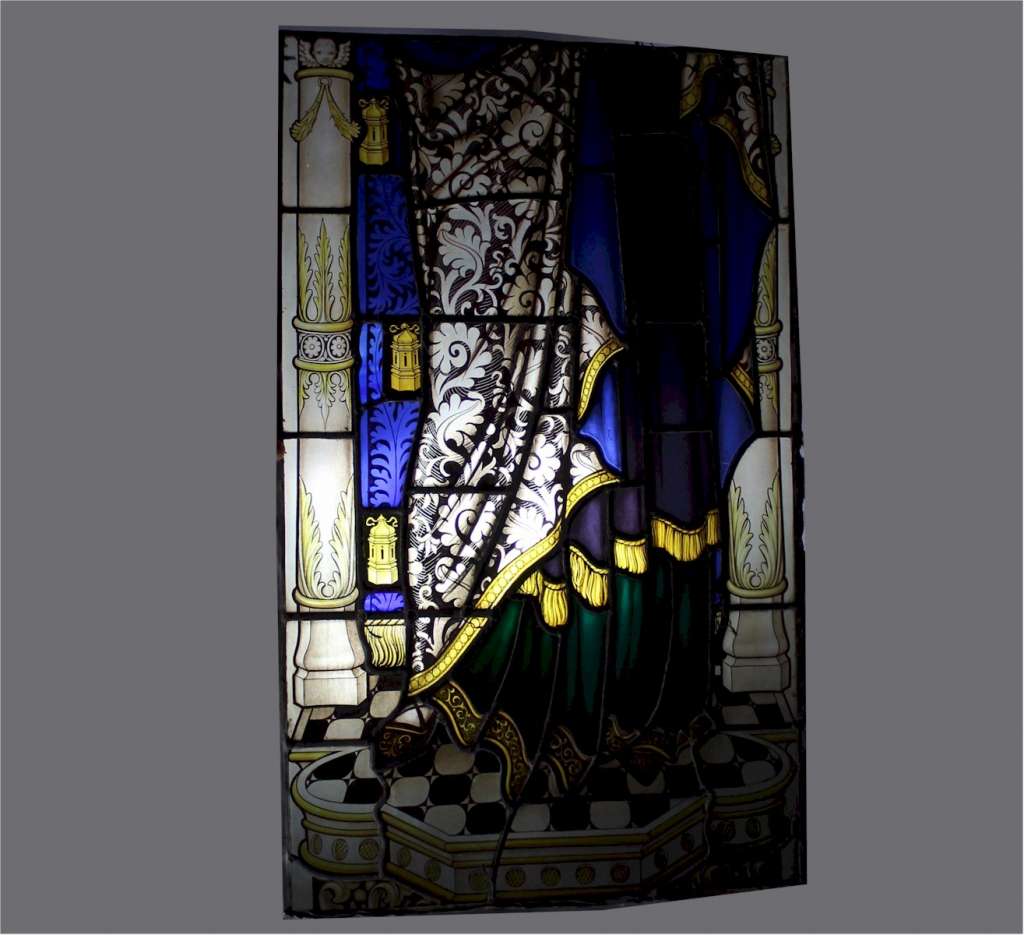 Wonderful Victorian stained glass panels Madonna and child