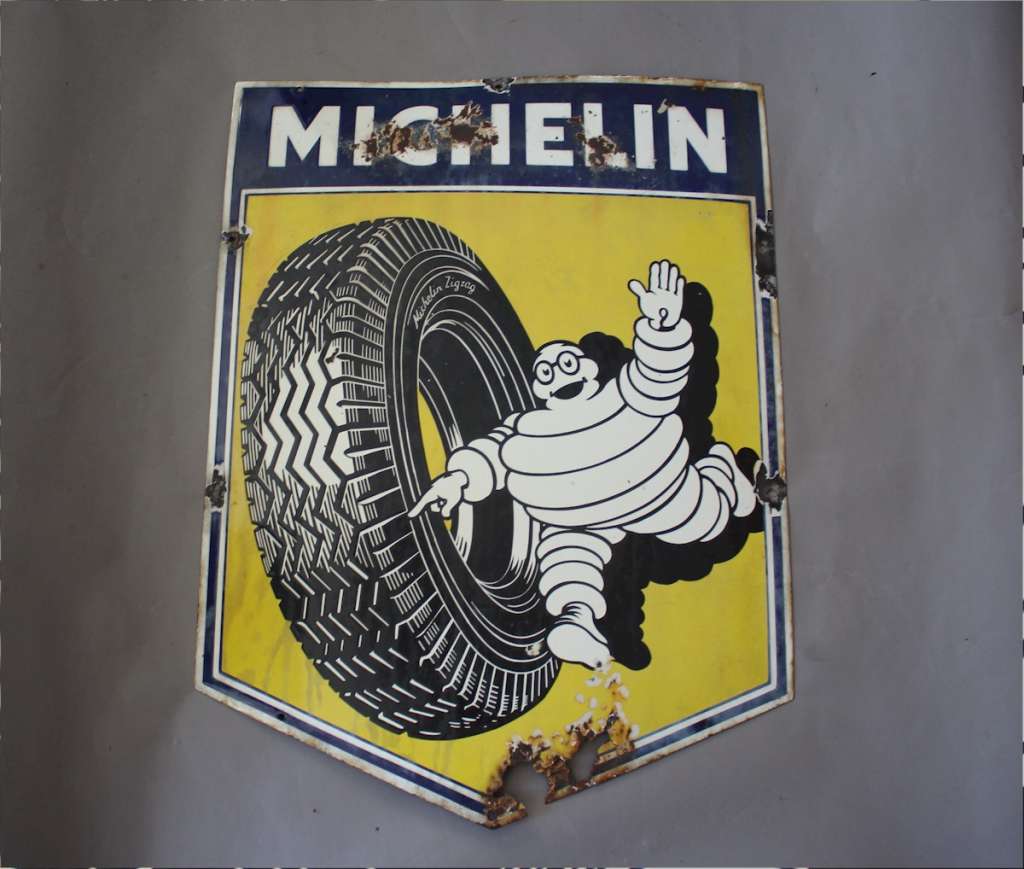 Original Michelin enamelled sign c1930's