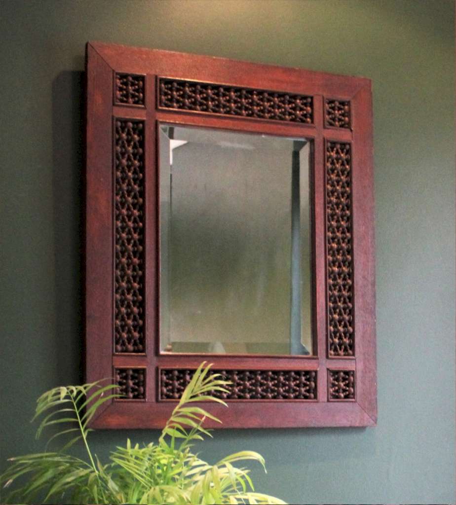 Moorish bobbin framed mirror c1900