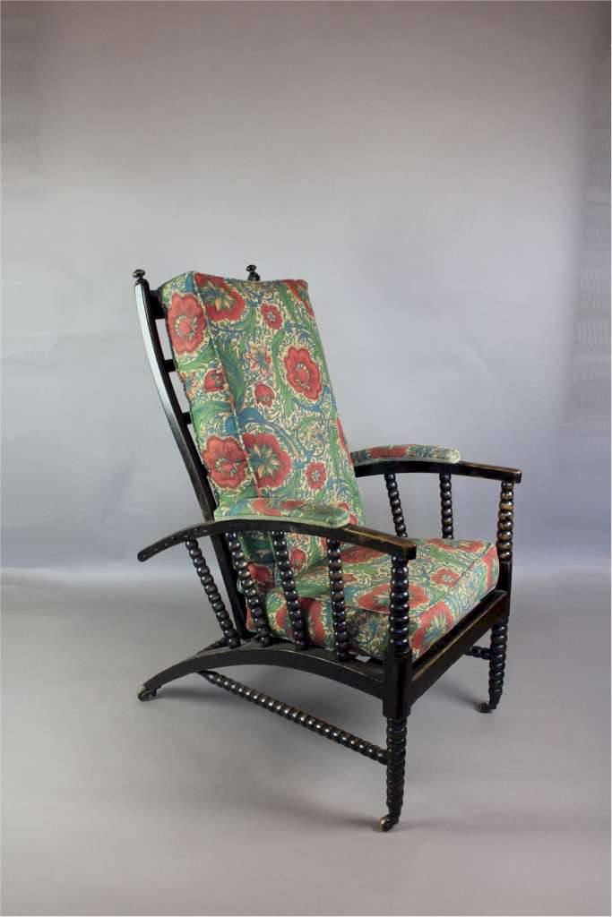 William Morris type adjustable reclining arts and crafts armchair