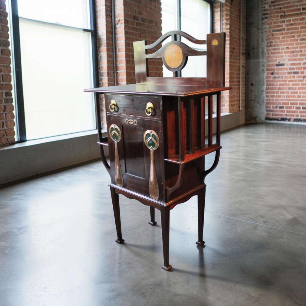 Art Nouveau mahogany small standing cabinet / music cabinet