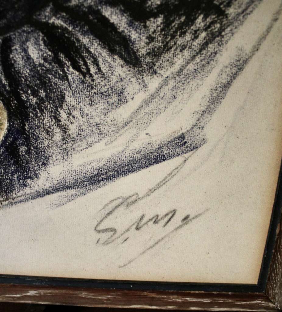 Pastel portrait of a Naval officer