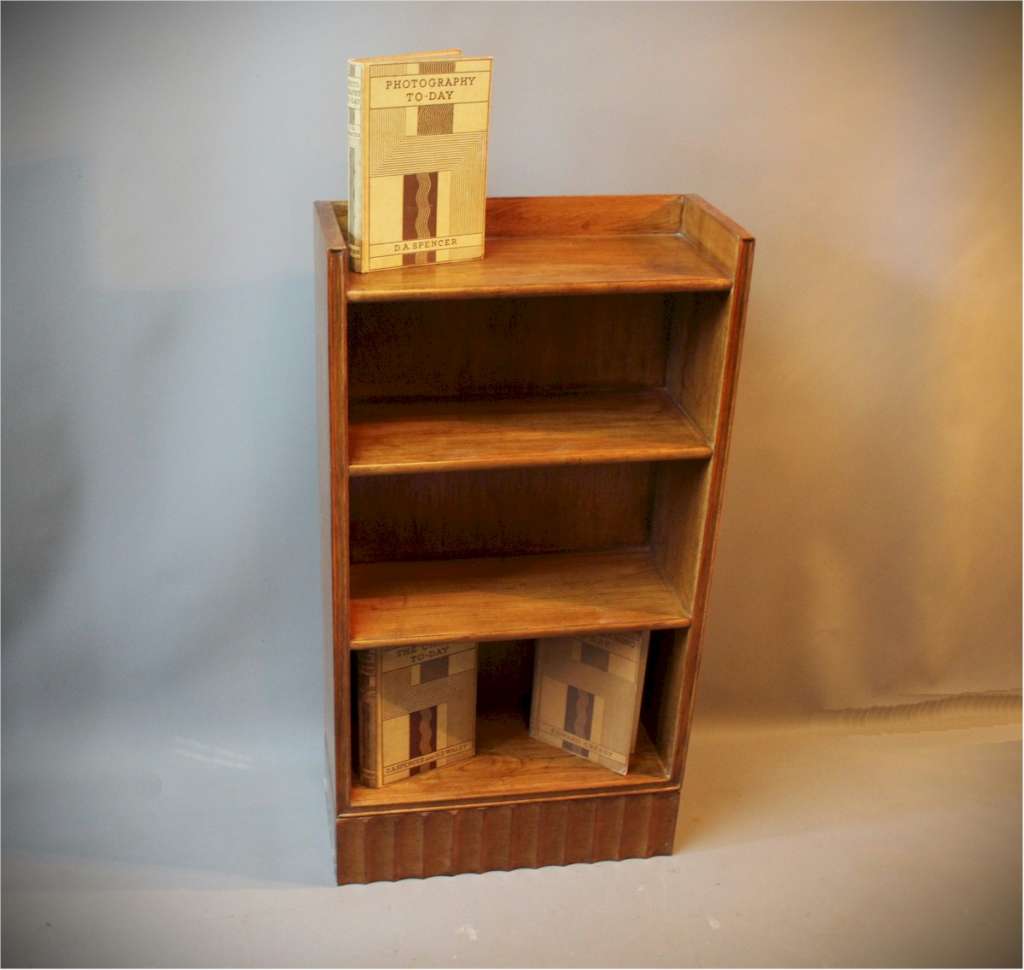 Art Deco oak open bookcase