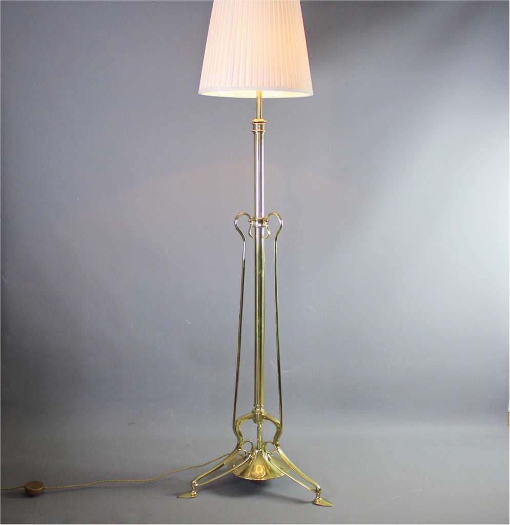Arts and crafts brass floor lamp