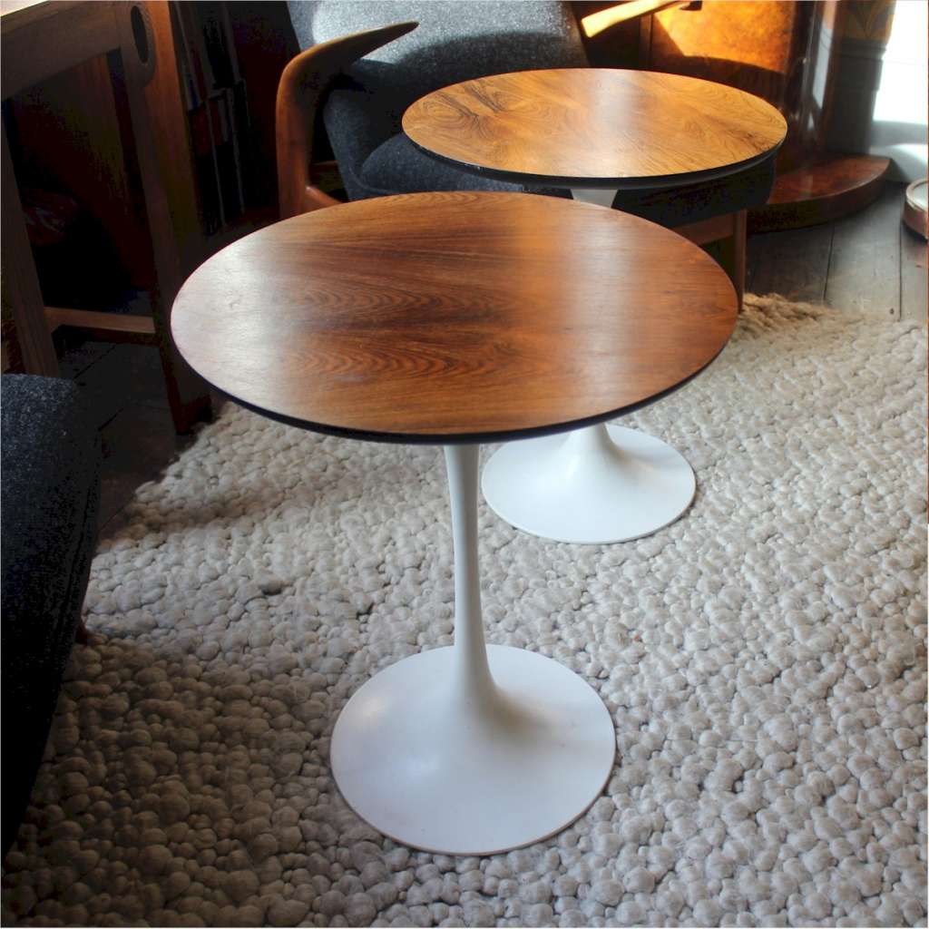Pair of Arkana tulip based rosewood side tables