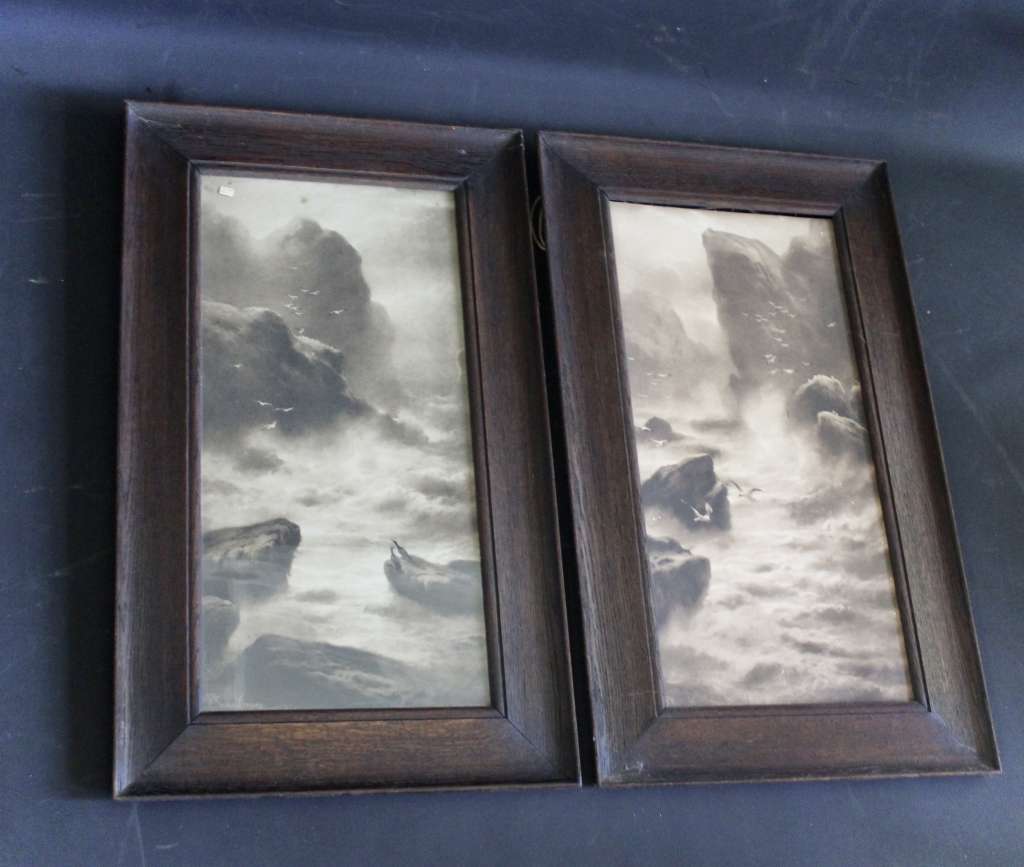 Pair of oak arts and crafts period frames