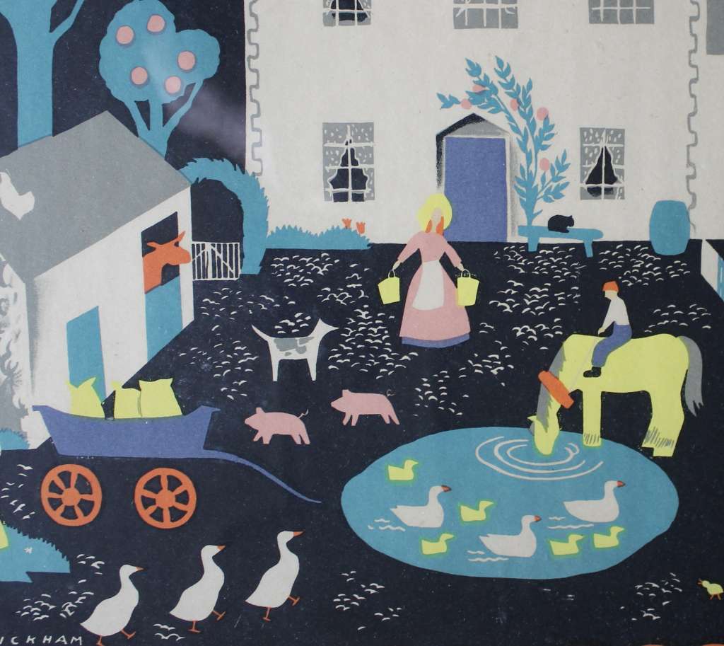 Farm Scene Lithograph by Peggy Wickham