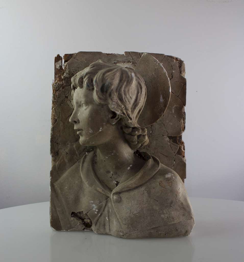 Victorian plaster bust of a saint