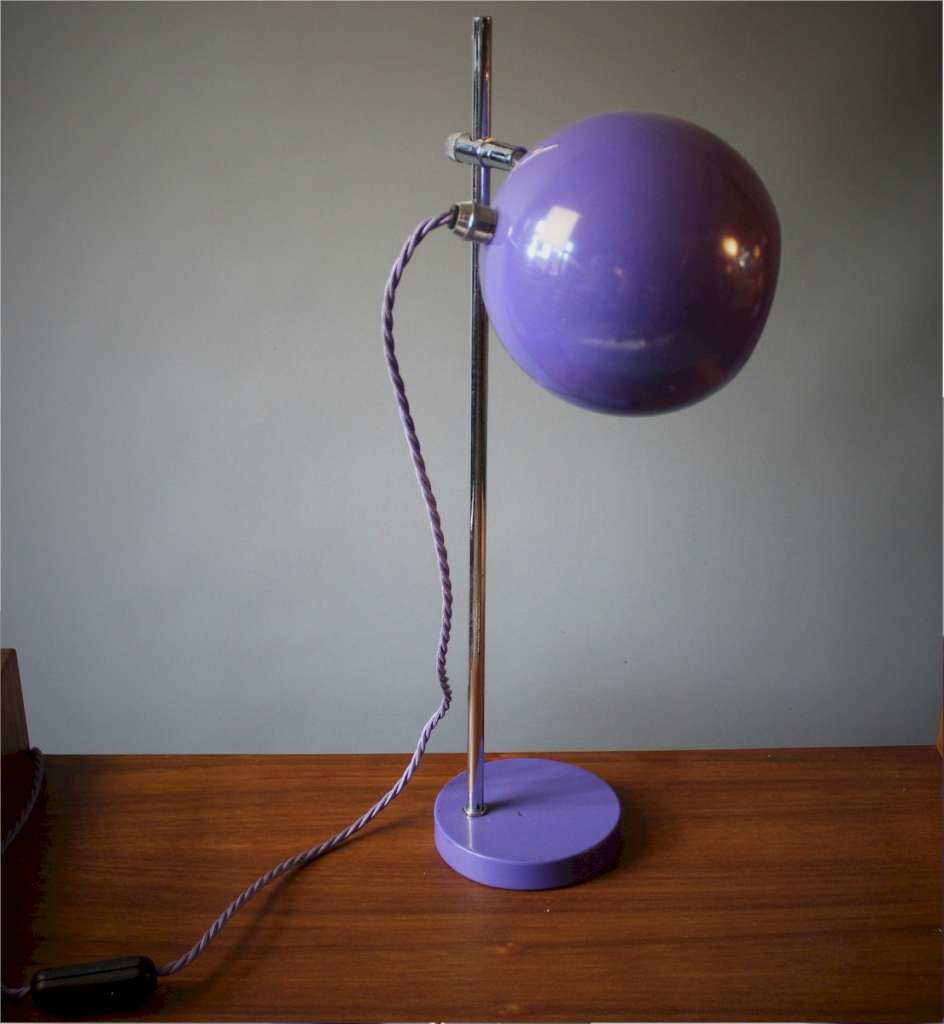 1970's purple eyeball table lamp