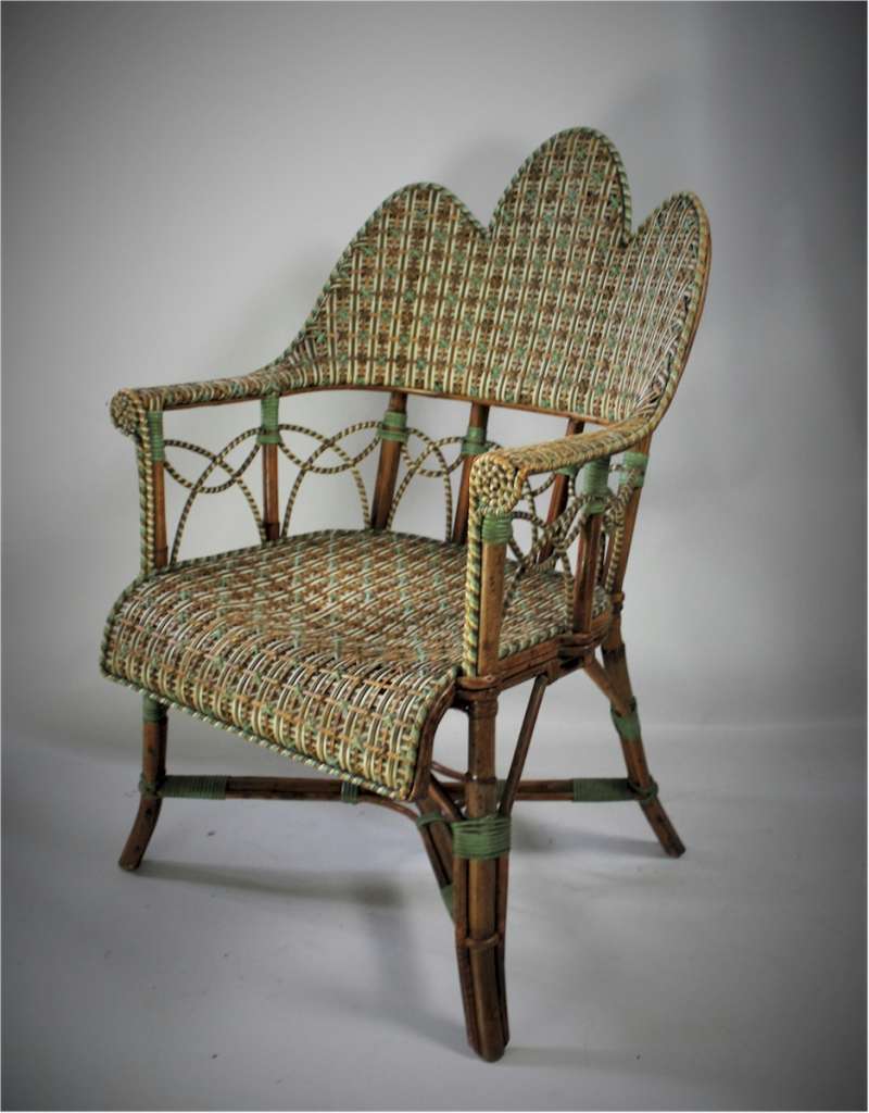  French c1900 conservatory armchair with Moorish influence