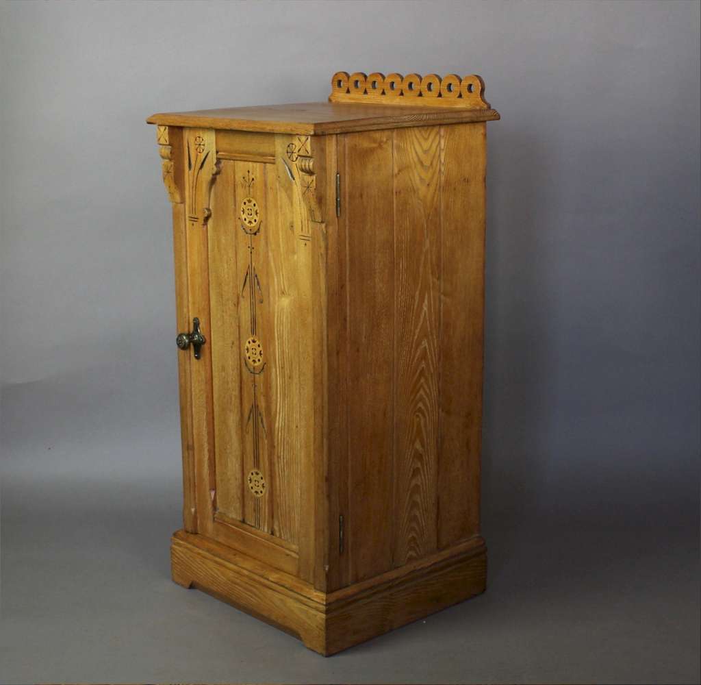 Gothic Revival Ash bedside cabinet c1860