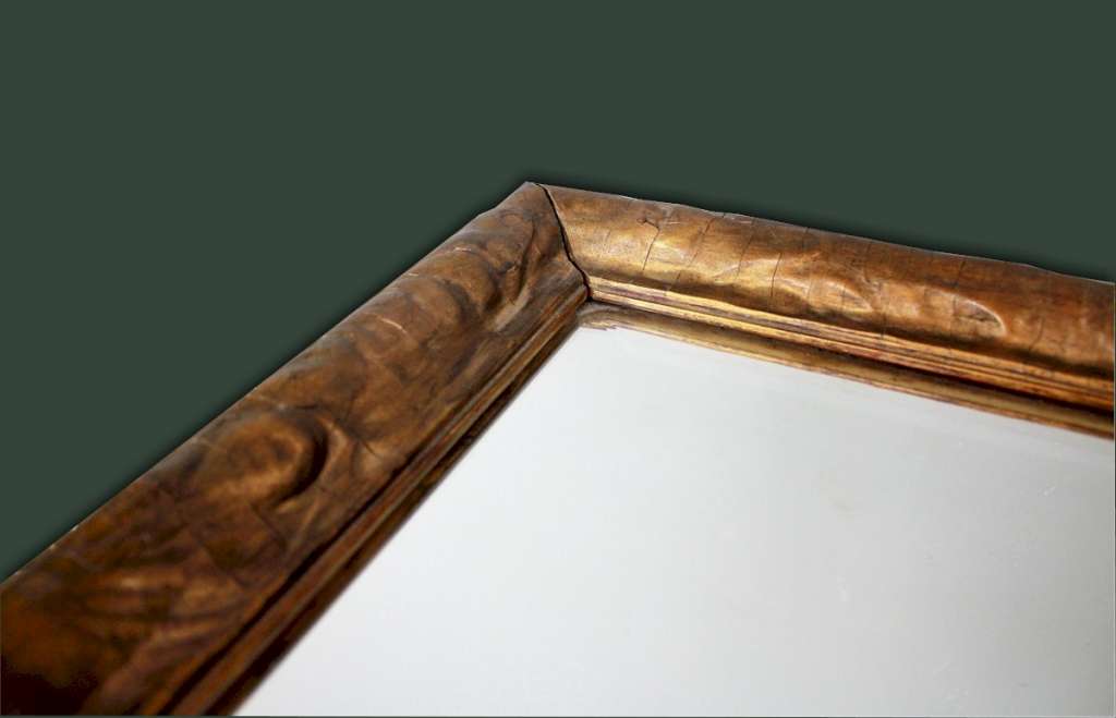 Rowley Gallery gilt and ebonised decorative framed mirror