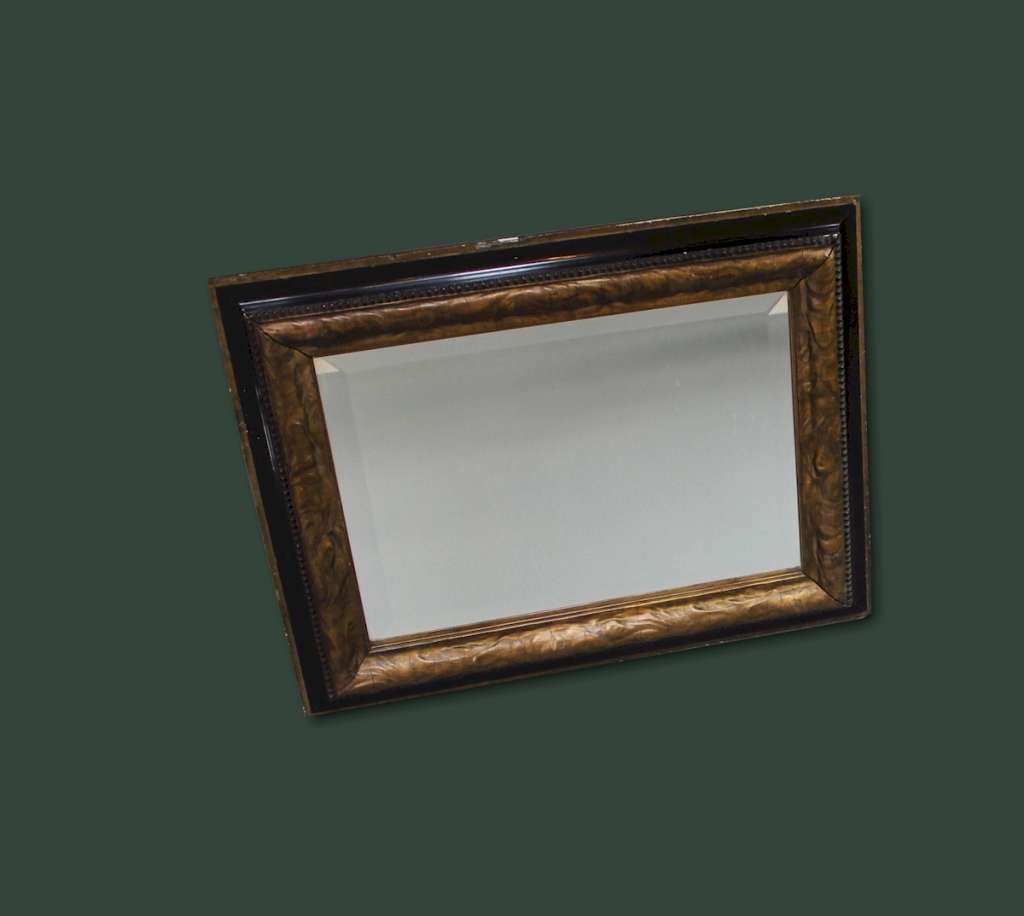 Rowley Gallery gilt and ebonised decorative framed mirror