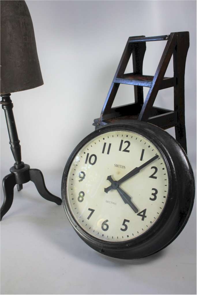 Large Industrial clock by Smiths in metal frame