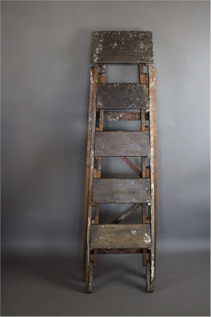 Vintage oak decorators step ladder c1930's