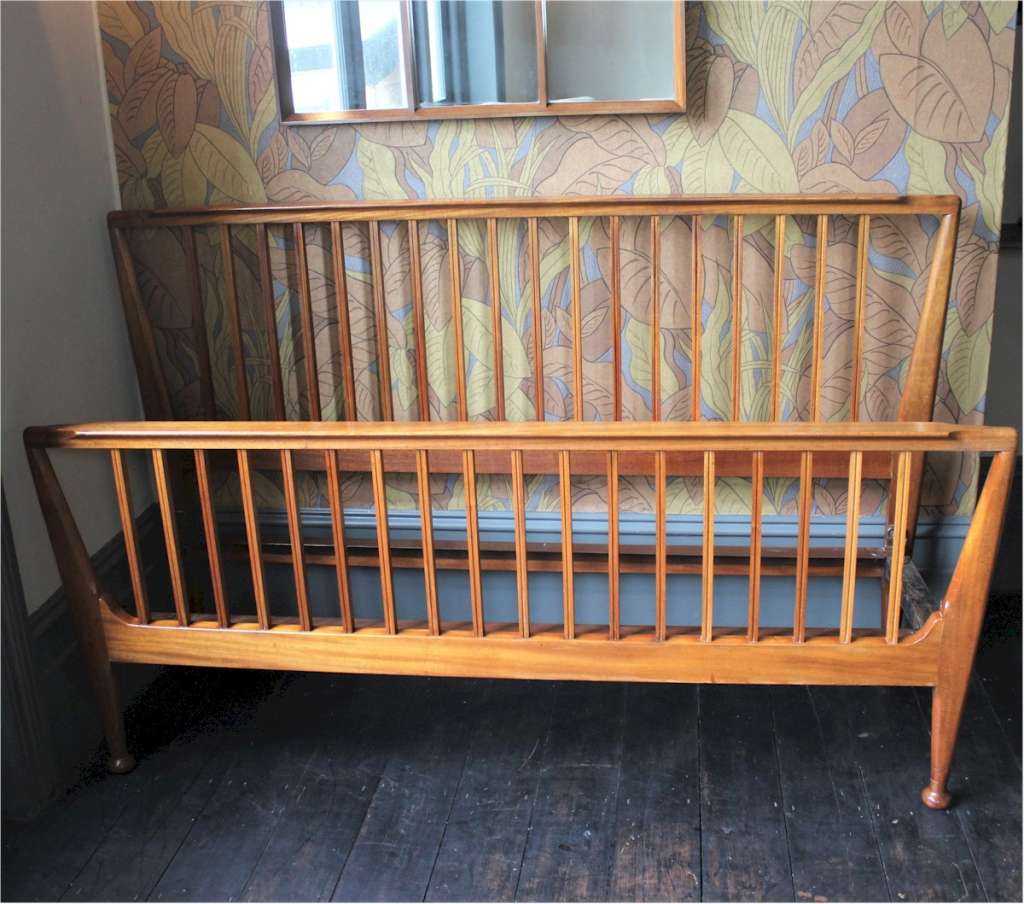 Mid-Century Teak king size bed head and foot board
