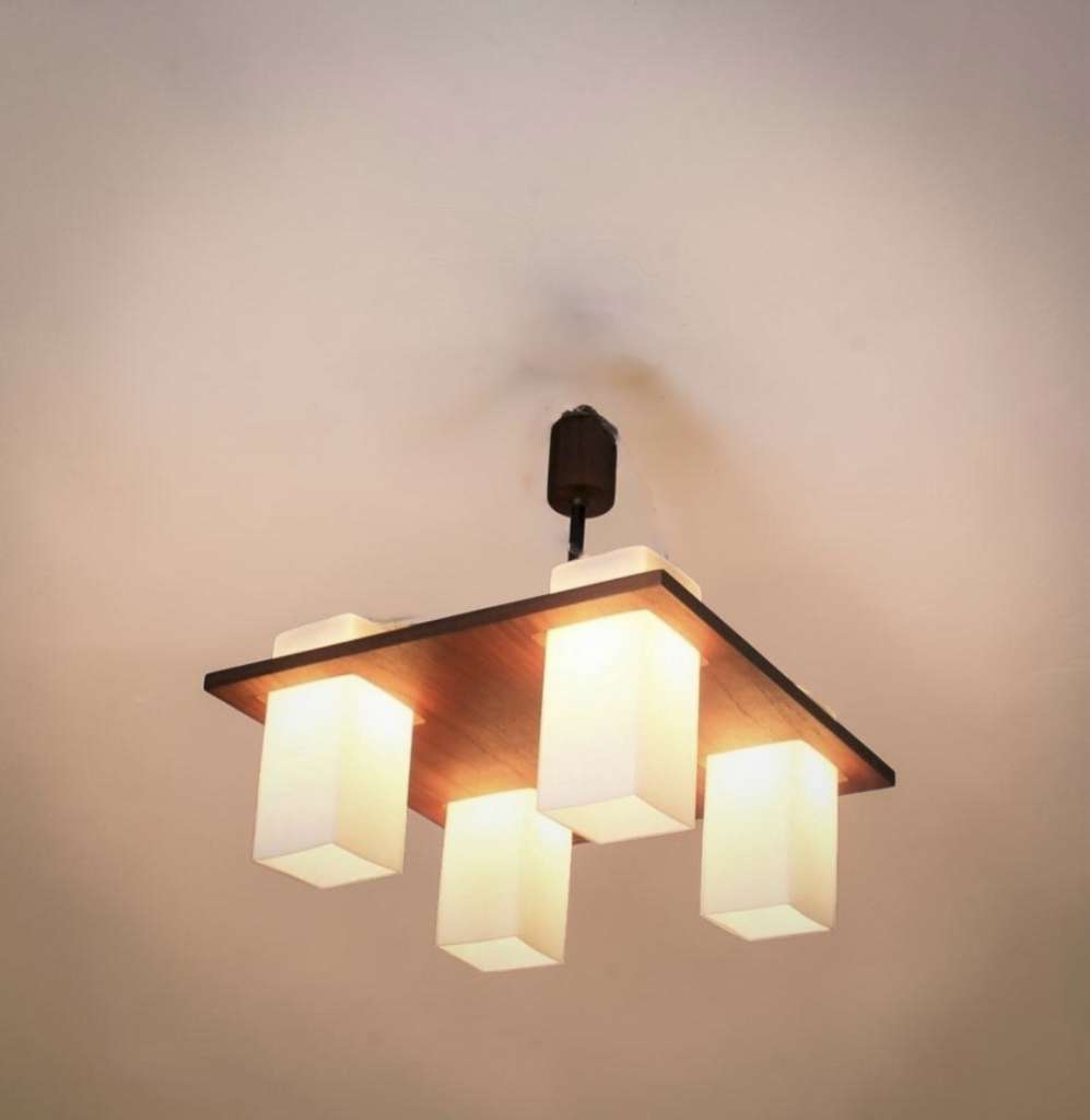 Mid Century Teak ceiling light
