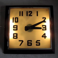 Art Deco REX Cinema clock with frosted illuminated glass dial