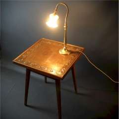 KSIA arts and crafts copper topped oak side table