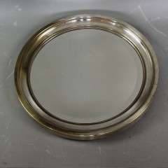 Silver Plated circular wall mirror.