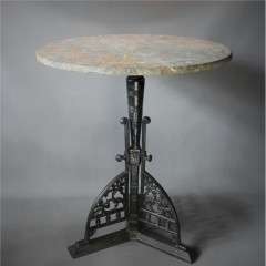 Aesthetic Movement cast iron and marble table