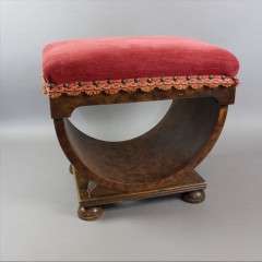 Art Deco stool in burr walnut