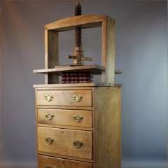 Antique pine book press chest of drawers.