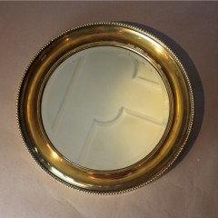 Victorian circular brass wall mirror