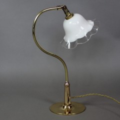 Brass table lamp with white shade c1915