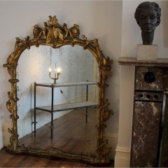 Fabulous English antique carved gilt mirror with vines c1890
