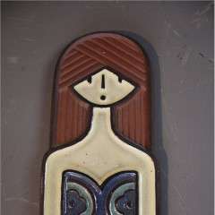 Scandinavian ceramic plaque of a girl