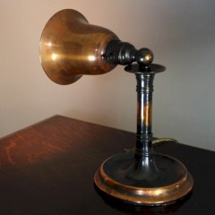 Copper Edwardian adjustable table lamp