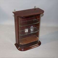 Victorian curved glass shop display cabinet