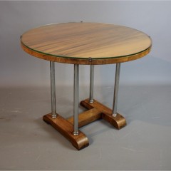 Art Deco Modernist chrome and walnut table